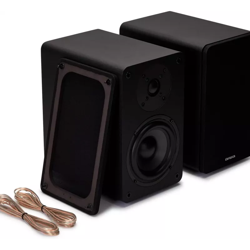 AIWA Hi-Fi 2.0 aktiivsed riiulikõlarid 2x70W RMS, must