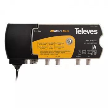 Televes KVE2025RK65 lairiba võimendi 20/25dB tagasiteega 5-65MHz 20dB (534212)