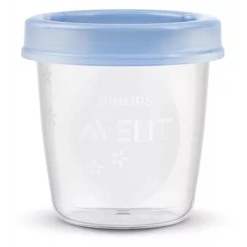 Philips Avent rinnapiima ja toidu hoiustamise topsid 180 ml (5 tk) kaantega