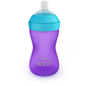 Philips AVENT My Grippy pehme joogiotstega treeningtass 300 ml, 9k+, lilla