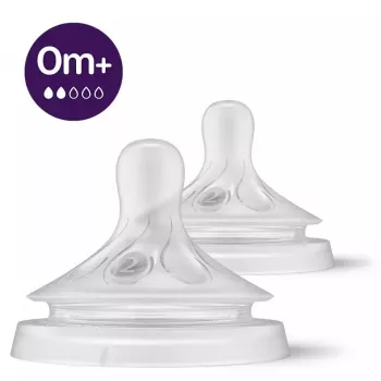 Philips Avent Natural Response lutid, aeglane vool, 0M+, 2-pakk, silikoon