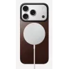 NOMAD Magnetic Leather Back iPhone 17 Pro jaoks, MagSafe-iga ühilduv, Horween nahk, Rustic Brown