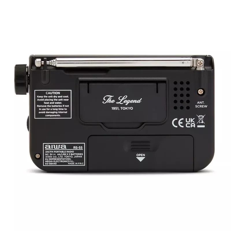 AIWA RS-55/BK kaasaskantav analoog AM/FM taskuraadio, must