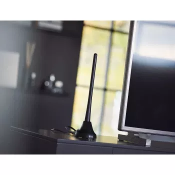 PHILIPS SDV5100/12 sise-TV-antenn 18 dB võimendusega, UHF/VHF/FM, must