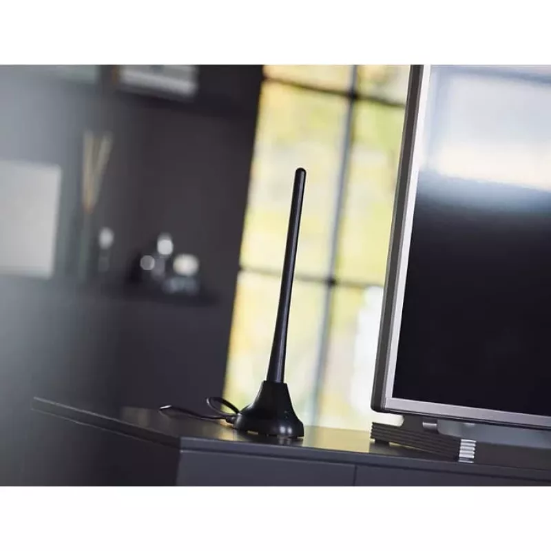 PHILIPS SDV5100/12 sise-TV-antenn 18 dB võimendusega, UHF/VHF/FM, must