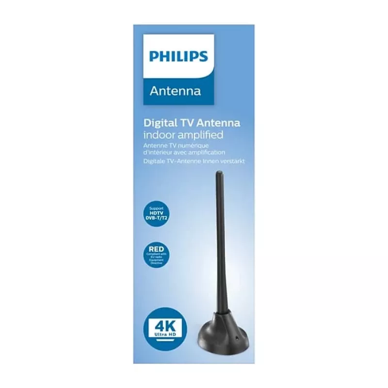 PHILIPS SDV5100/12 sise-TV-antenn 18 dB võimendusega, UHF/VHF/FM, must