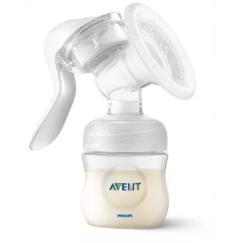Philips Avent Lotus käsitsi rinnapump koos 3 hoiutopsi ja adapteriga