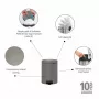 Brabantia NewIcon 5L pedaaliga prügikast, mineraalbetoonhall