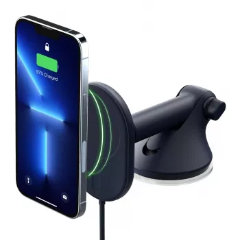 iOttie Velox Magnetic Wireless Charger armatuurlaua ja esiklaasi kinnitus - 7,5W Qi kiirlaadimine, MagSafe ühilduv, must