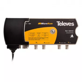 Televes KVE3035RK65 CATV lairiba võimendi 30/35dB koos tagasiteega 5-65MHz 28dB (534412)