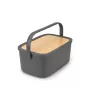 Brabantia rulluv kaanega leivakarp, matt tumehall, 2 pätsi mahutavus, teras