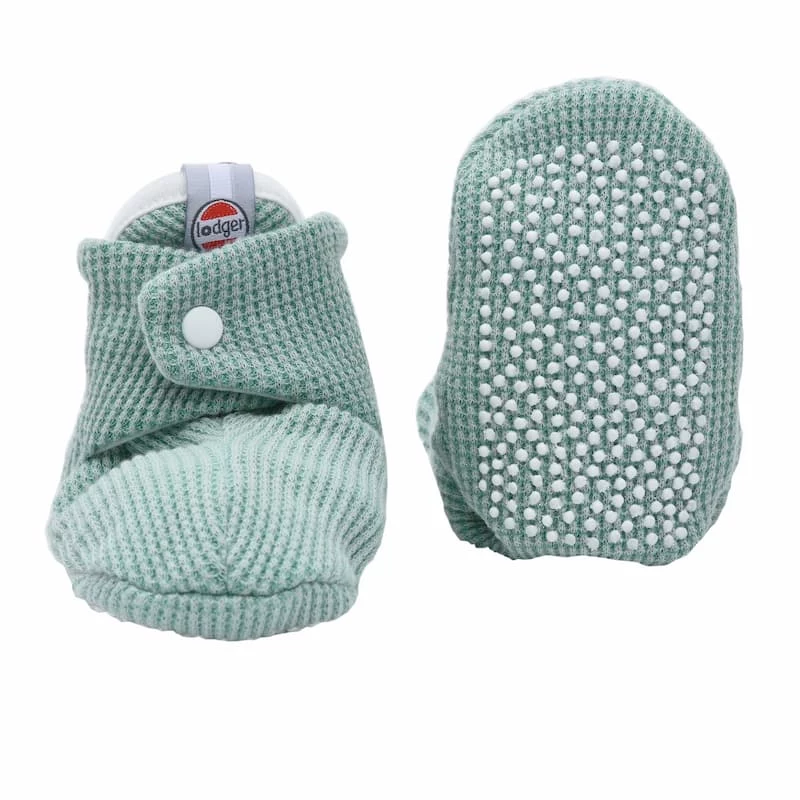Lodger Slipper Ciumbelle puuvillased sussid, 3-6 kuud, rohekashall