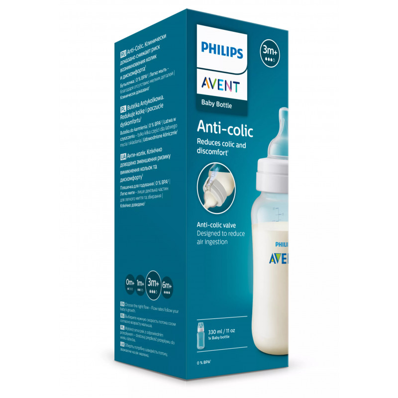 Philips Avent koolikuvastane beebipudel 330 ml, 3m+