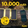 Aqiila Powerbird BS10 päikeseenergia akupank 10000 mAh must ja oranž