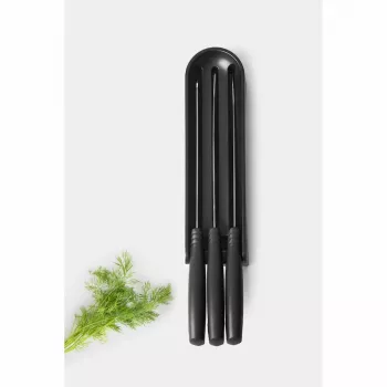 Brabantia Tasty+ sahtlisse paigaldatav noaplokk, tumehall, 3 nuga
