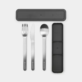 Brabantia Make & Take kaasaskantav söögiriistade komplekt, tumehall
