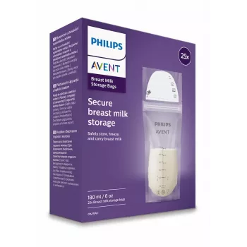 Philips AVENT rinnapiima hoiustamise kotid 180 ml, 25 tk pakk