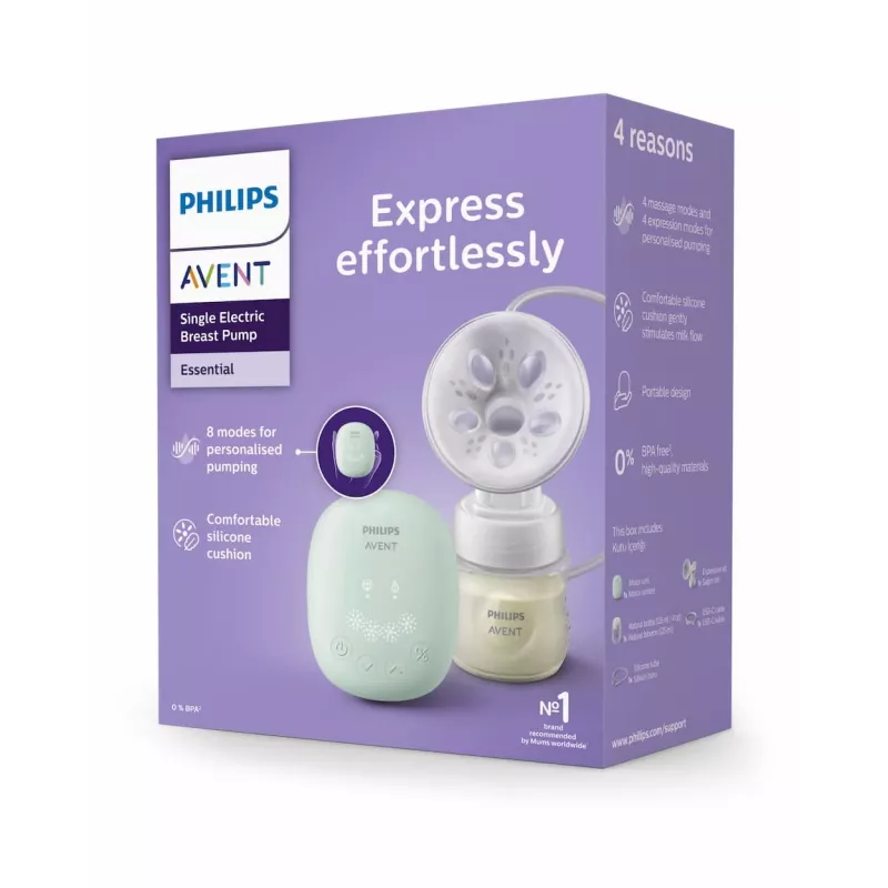 Philips Avent üksik elektriline rinnapump koos 125 ml pudeliga