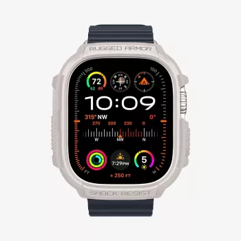 Spigen Rugged Armor ümbris Apple Watch Ultra 1/2/3 (49mm) jaoks - Dune Beež