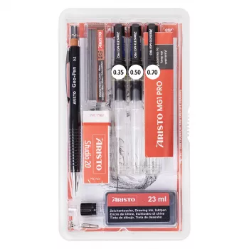ARISTO mg1 pro Studio tehnilise joonistamise pliiatsite komplekt must (AR64150)