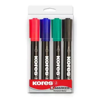 Kores K MARKER püsimarker, kiilotsik, 3-5 mm, erinevad värvid, 4-osaline komplekt M20945