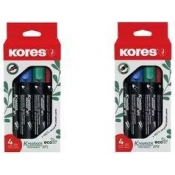 Kores ECO XP1 püsimarkerid, ümarots, 3 mm, erinevad värvid, 4-osaline komplekt M20764