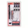 ARISTO mg1 pro College rapidograafide komplekt, 3 tušipliiatsit 0,35 / 0,50 / 0,70 mm, 6 osa (AR64311)
