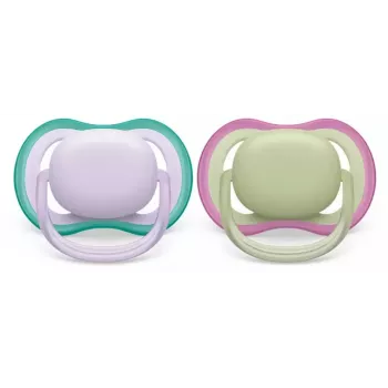 Philips Avent Ultra Air lutt 0-6 kuud, 2-pakk, tüdrukute roosa/lilla, SCF085/24