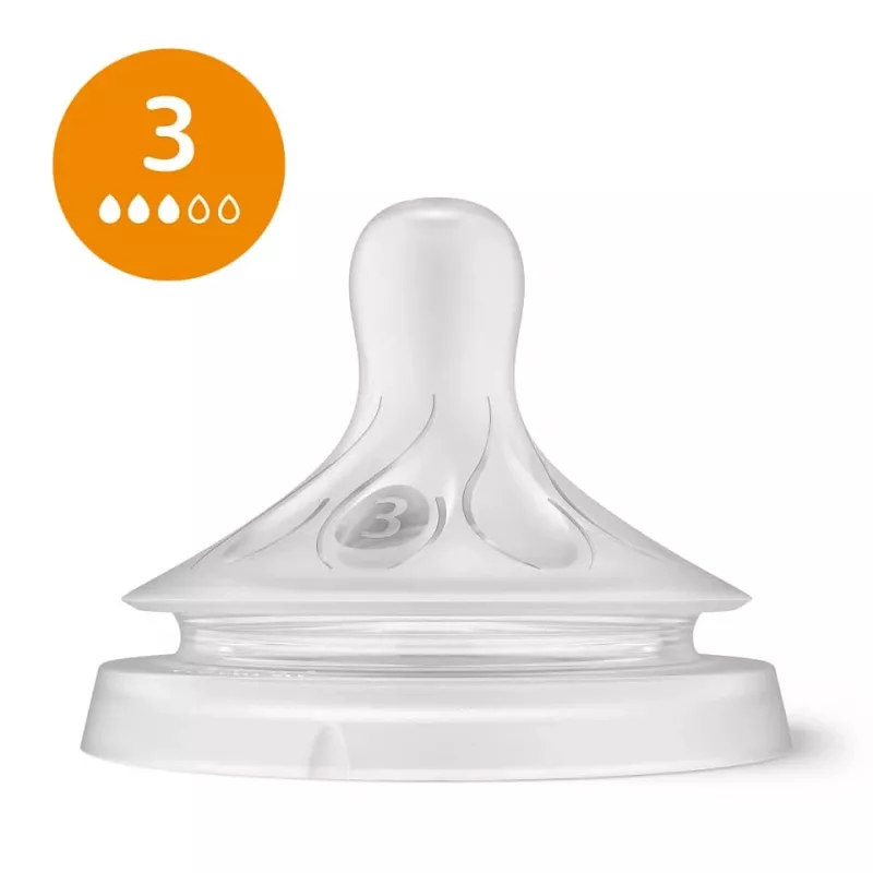 Philips Avent Natural Response silikoonist lutid beebipudelile (3 pakk, Flow 3, 1+ kuud)