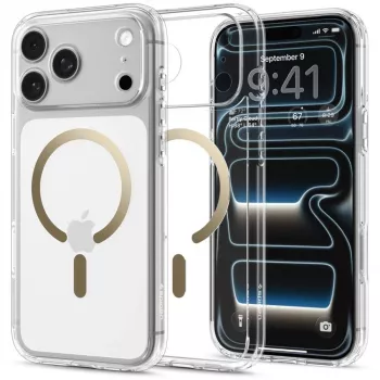SPIGEN Ultra Hybrid MagSafe ümbris iPhone 17 Pro Max / 18 Pro Max jaoks - läbipaistev/kuldne