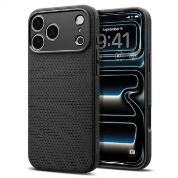 Spigen Liquid Air ümbris iPhone 17 Pro / 18 Pro jaoks - matt must
