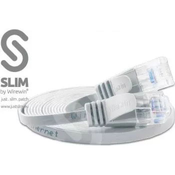 Wirewin Triotronik PKW-SLIM-KAT6 20.0 WS - 20m valge Cat6 U/UTP õhuke Ethernet patch-kaabel, RJ45 isane-Isane, Gigabit