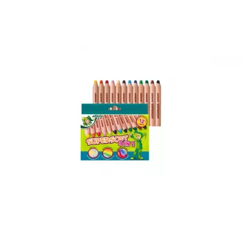 JOLLY Supersoft 3 in 1 värvilised pliiatsid, erinevad värvid, 12 tk (5956-0002)