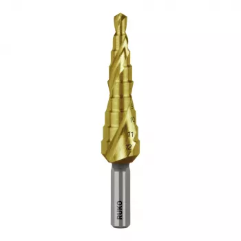 RUKO STB-HSS-TiN astmeline puur 4-12mm, 9 astet, TiN-kattega