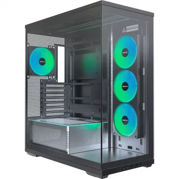 MONTECH TG3 Black Full Tower korpus, karastatud klaas x2, E-ATX, 4x 140mm PWM ventilaatorid