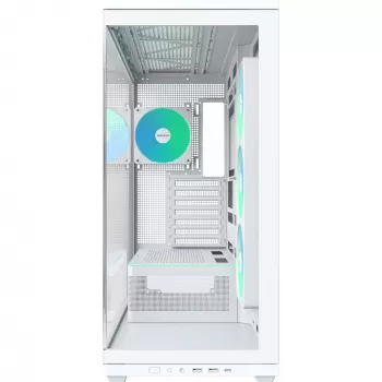 MONTECH TG3 White ATX Mid Tower korpus, karastatud klaasist esi- ja külgpaneelid, 3x 120mm RGB ventilaatorit