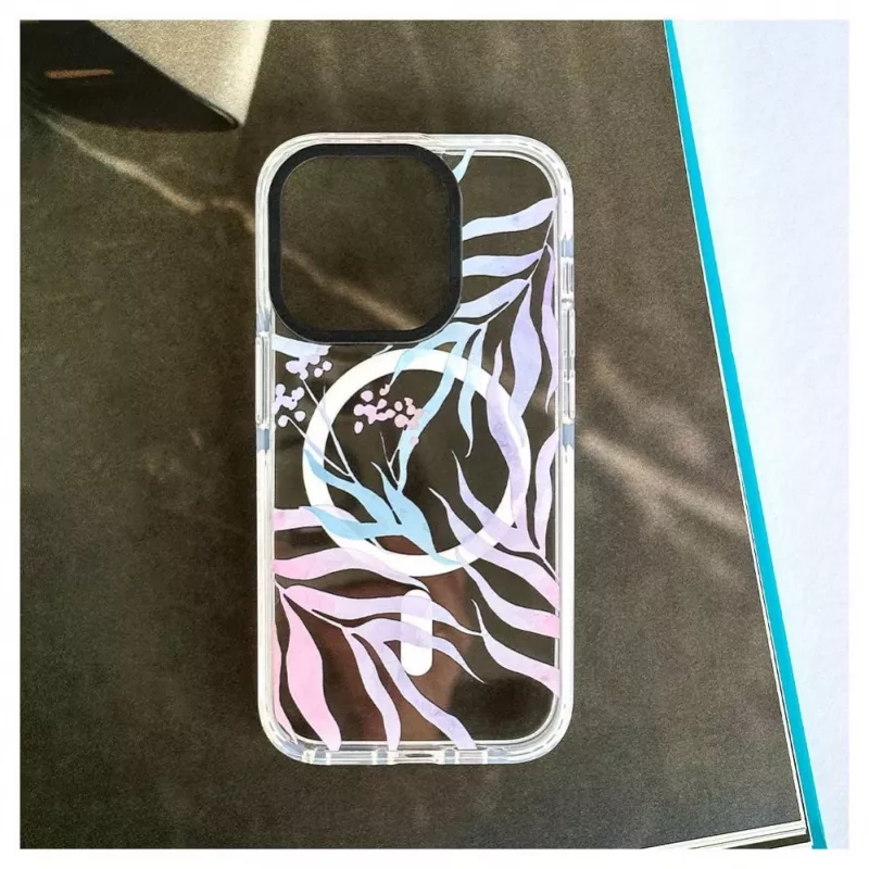 Evelatus Apple iPhone 15 Pro PC+TPU ümbris MagSafe'iga - kohandatud lillemuster
