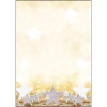 Sigel jõulumustriga paber Glitter Stars - A4 (210 x 297 mm) - 90 g/m² - 100 lehte (DP029)
