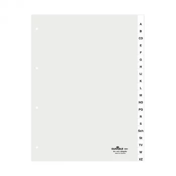 DURABLE A4 20-osaline A-Z vahelehed, keevitatud klapid, 4-auguline augustamine, 80 mm vahe, koos kaanega 680019