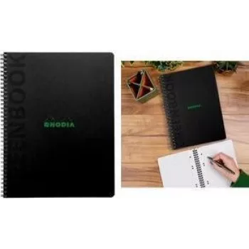 Rhodia Greenbook College märkmik A5+ ruuduline must 119924C