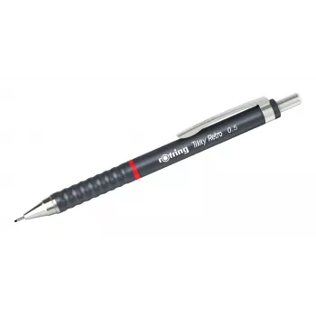rotring Tikky Retro mehaaniline pliiats 0,5 mm hall kroomitud fikseeritud juhttoru kummist laineline käepide 2202567