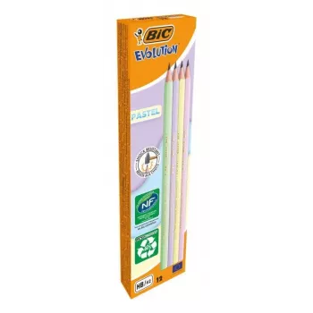 BIC Evolution PASTEL grafiitpliiatsid HB 2 mm erinevad pastelsed värvid 12 tk pakk 518307