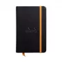 RHODIA RHODIARAMA märkmik 90 x 140 mm joonitud must kunstnahast kõvakaaneline 96 lehte 118642C