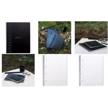 RHODIA Greenbook College Block A4+ jooneline must taaskasutatud kaanega 119914C