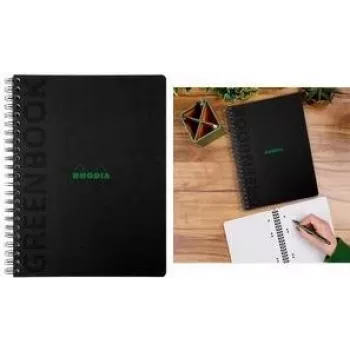 RHODIA GREENBOOK College Block A4+ jooneline must (80 lehte) 119923C