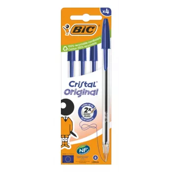 BIC Cristal Original pastapliiats, sinine, 0,32 mm, 4-pakk 516332