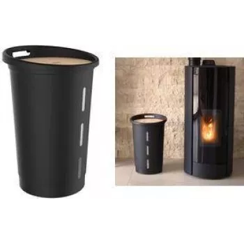 EDA graanulite hoiukast, 38 liitrit, must plastik puidust kaanega, mahutavus 20 kg - 1 tk (010478 NO)