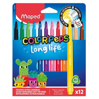 Maped Color'Peps Long Life viltpliiatsid, erinevad värvid, 12 pliiatsit (844000)