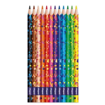 Maped PIXEL PARTY kolmnurksed värvilised pliiatsid, 12 erinevat värvi, pehme murdumiskindel südamik, pikslitega kere, pappkarp 862204