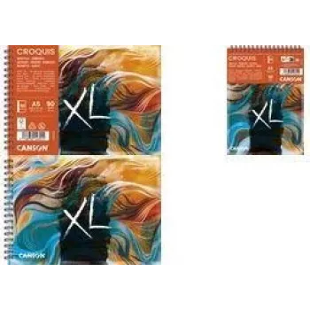 Canson XL Skizze Waves A5 visandiraamat, 90 gsm, 80 lehte, spiraalköide, tugev tagakaas C507803000